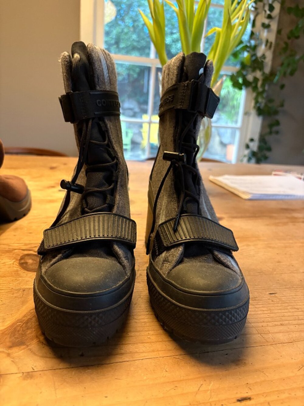 Grey Converse boots